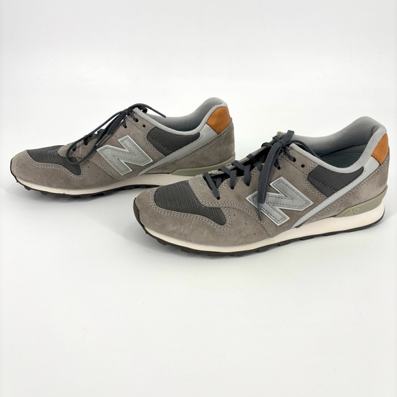 New Balance 996 Beige, Grey and Orange Lace-Up Sneakers, 10 - Picture 3 of 16